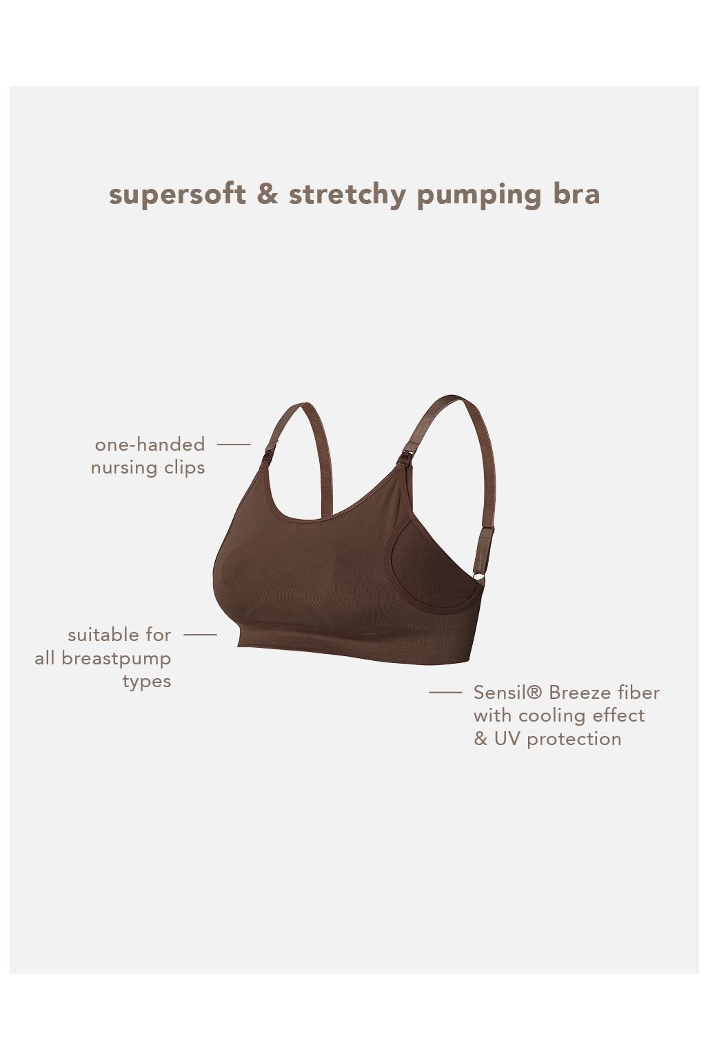 Noppies Naadloze voedingsbh pumping Mae Sensil® Breeze - Coffee Bean