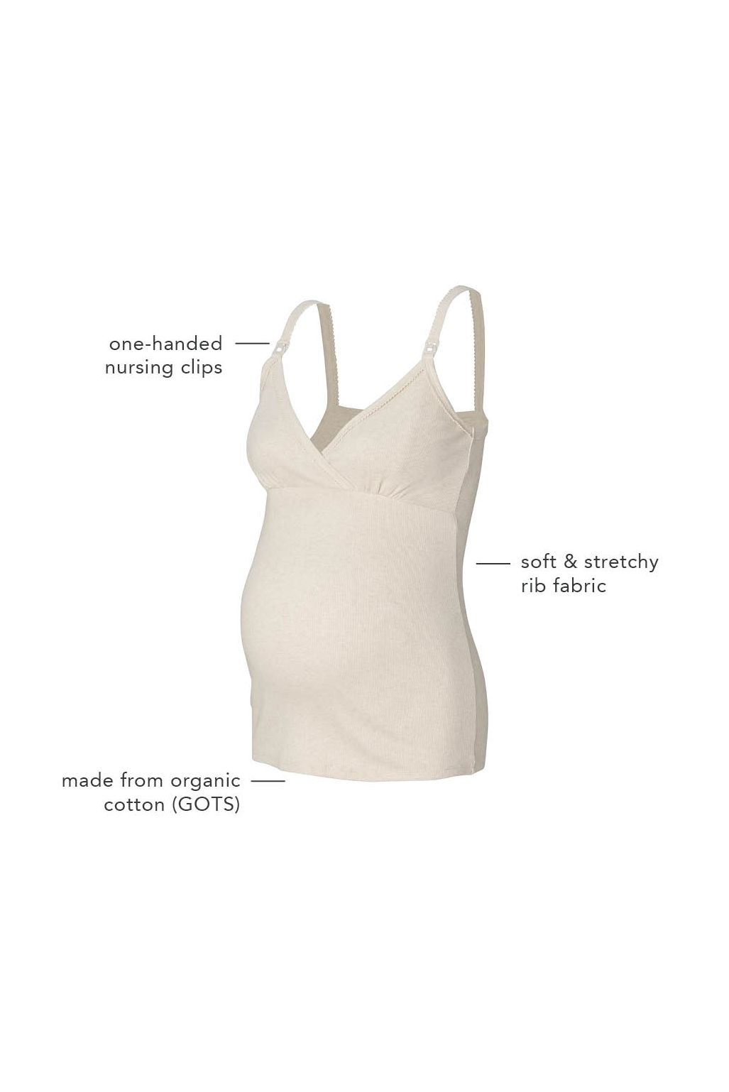 Noppies Nursing pyjama top Maja - Oatmeal
