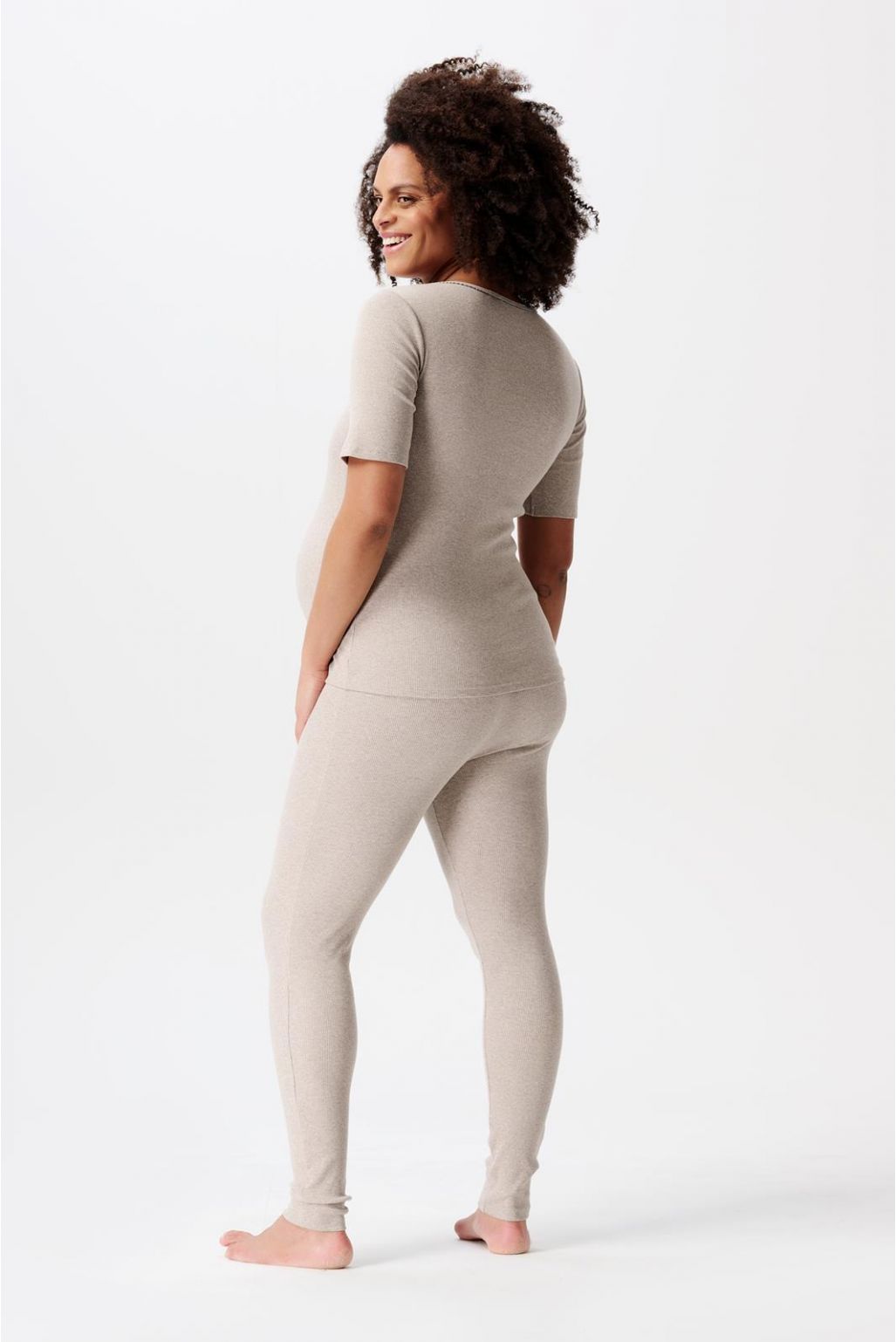 Noppies Pyjamatop met voedingsfunctie Renate - Taupe Melange
