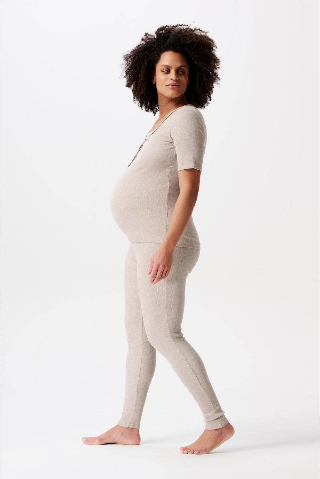 Noppies Pyjamatop met voedingsfunctie Renate - Taupe Melange