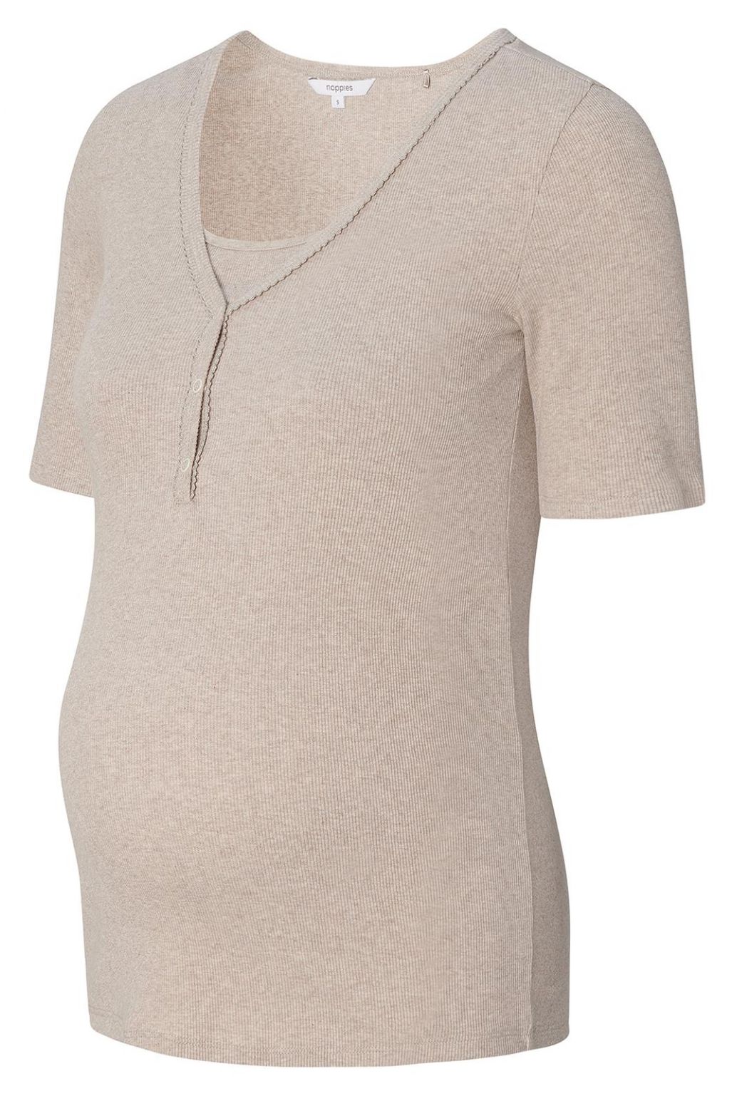 Noppies Pyjamatop met voedingsfunctie Renate - Taupe Melange