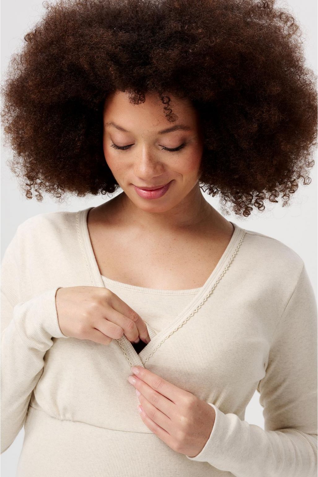Noppies Nursing nightdress Alisa - Oatmeal