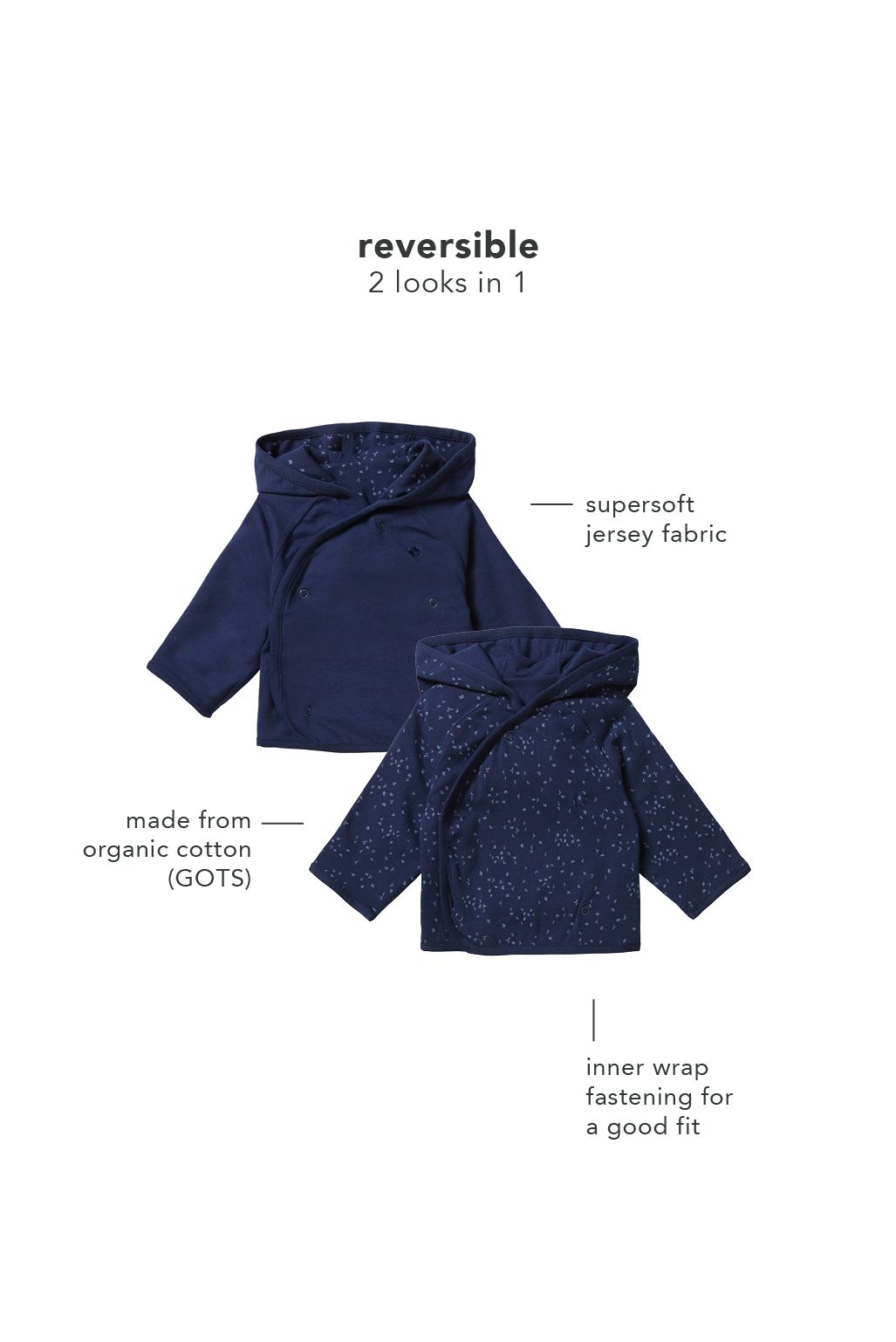 Noppies Baby Jacke Naper - Reversible - Black Iris