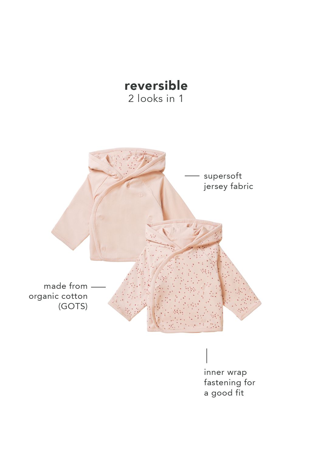 Noppies Baby Veste Naper - Reversible - Rose Smoke