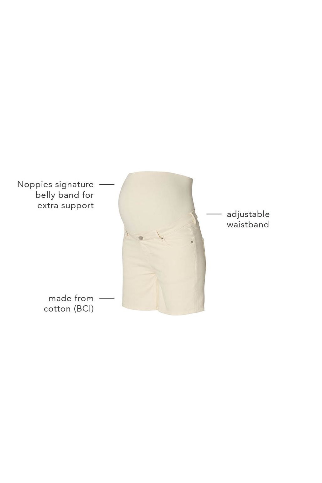 Noppies Umstandsshorts Kaaho - Bone White