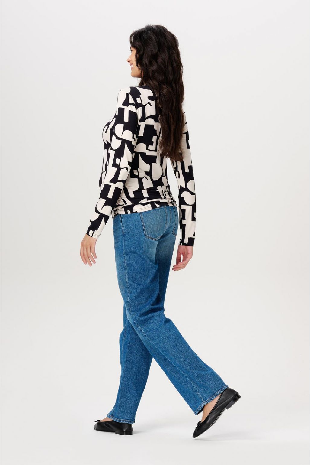 Noppies Maternity Longsleeve Eura - Monochrome All Over Print