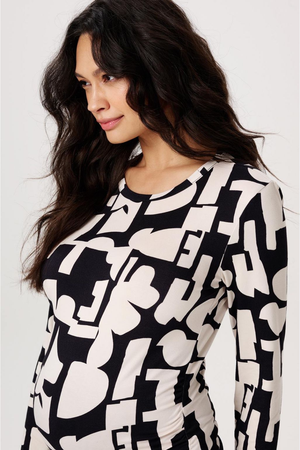 Noppies Maternity Longsleeve Eura - Monochrome All Over Print