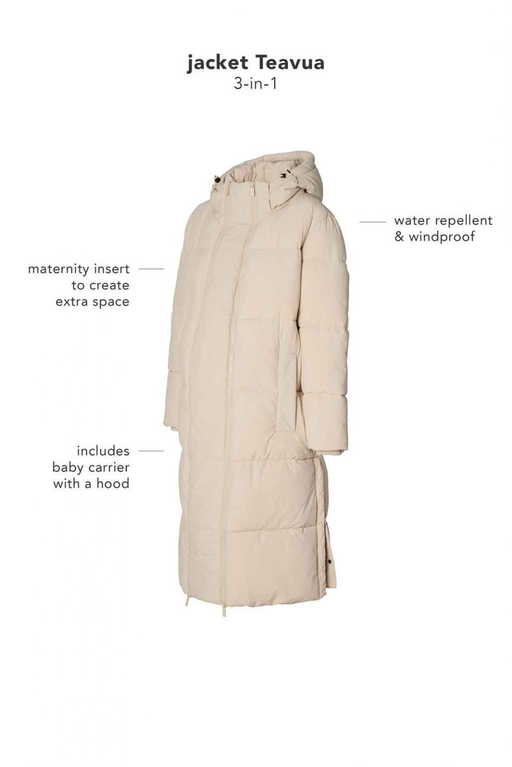 Noppies Maternity Winterjas Teavu - Light Sand