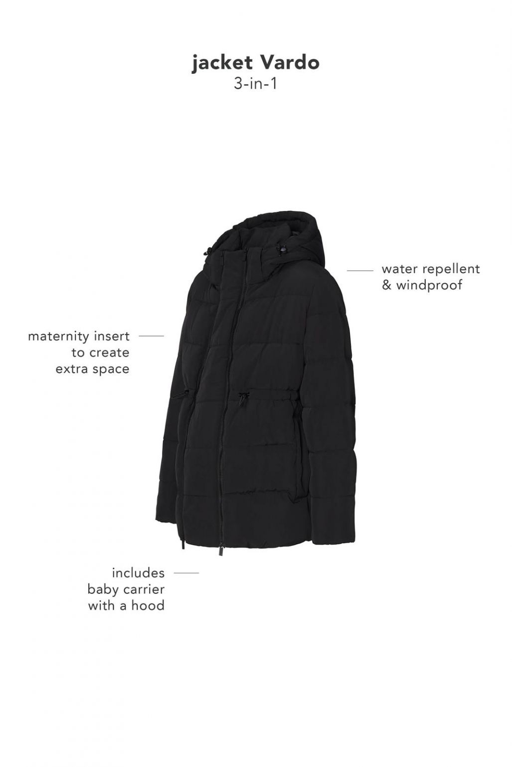 Noppies Maternity Umstandsjacke Winter Vardo - Black