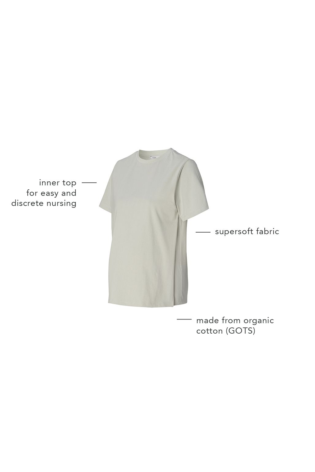 Noppies Voedings t-shirt Ifke - Pigeon