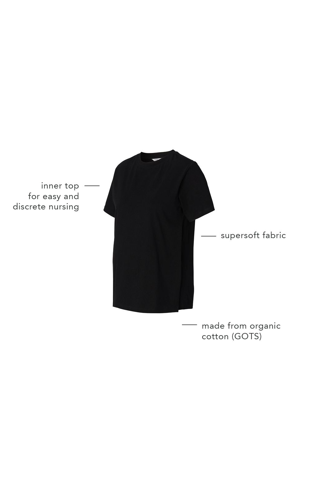 Noppies Nursing t-shirt Ifke - Black