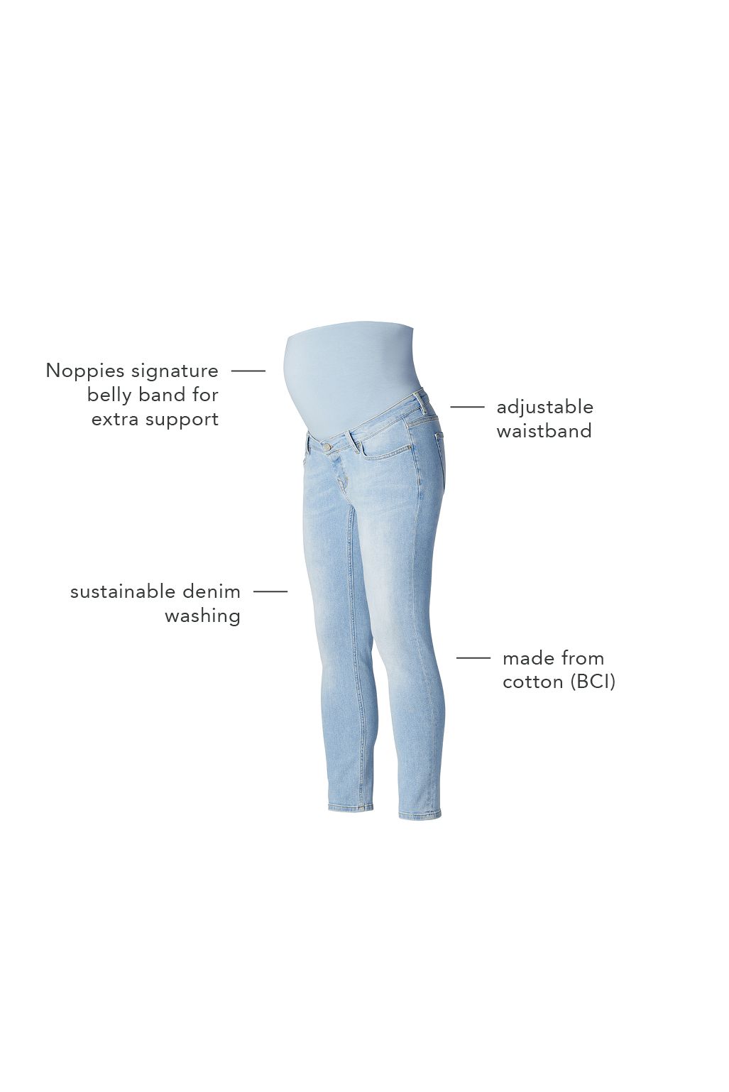 Noppies Slim jeans Mila 7/8 - Light Blue Denim