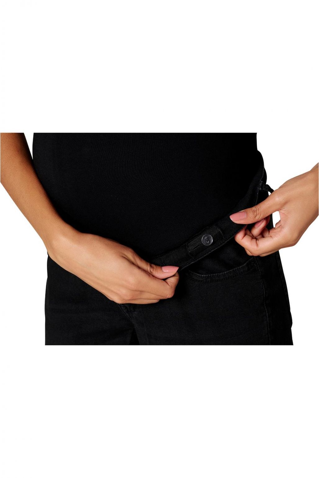 Noppies Slim Umstandsjeans Mila 7/8 - Black Dark Wash