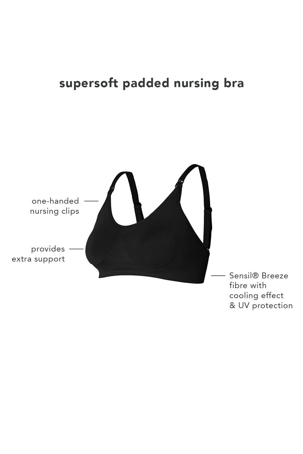 Noppies Maternity Nahtloser Still-BH Cleo - Black