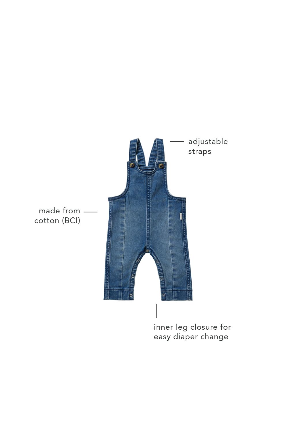 Noppies Baby Salopette Bacliff - Light Aged Blue