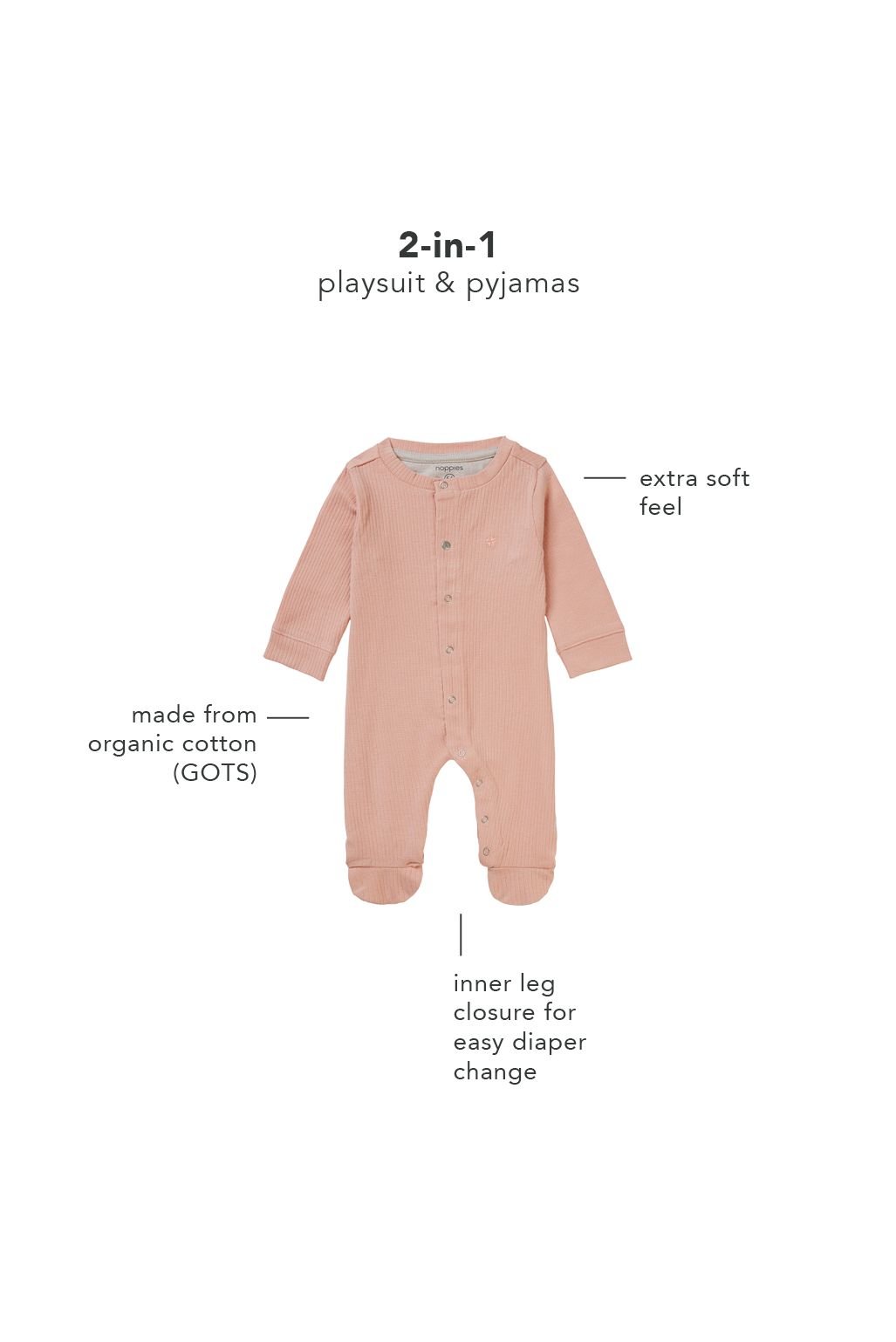 Noppies Baby Strampler Buford - Peach Beige