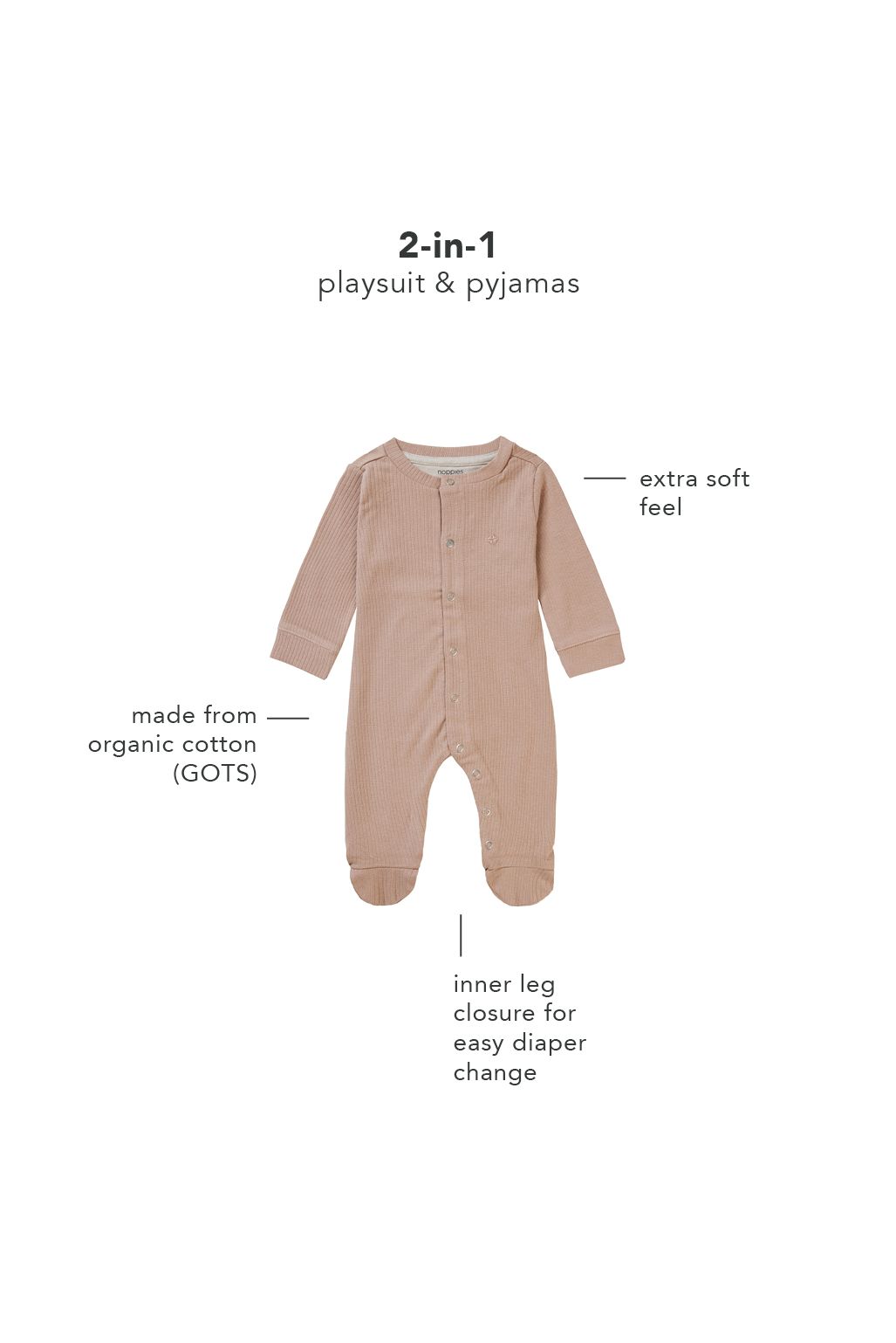 Noppies Baby Grenouillère Buford - Warm Taupe