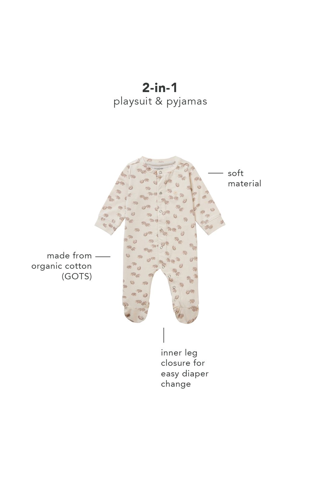 Noppies Baby Play suit Bement - Whitecap Gray