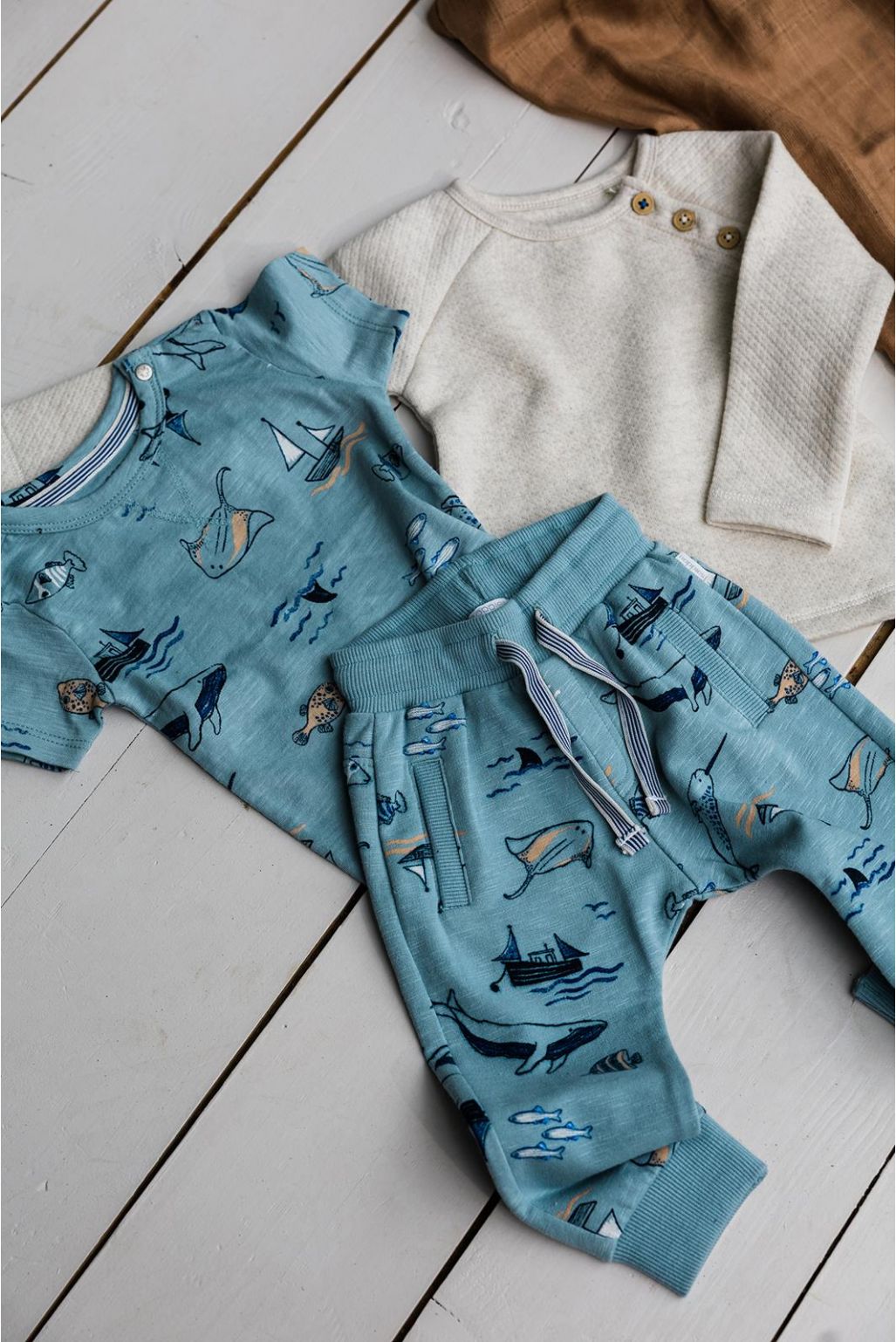 Noppies Baby T-shirt manches longues Barre - Oatmeal