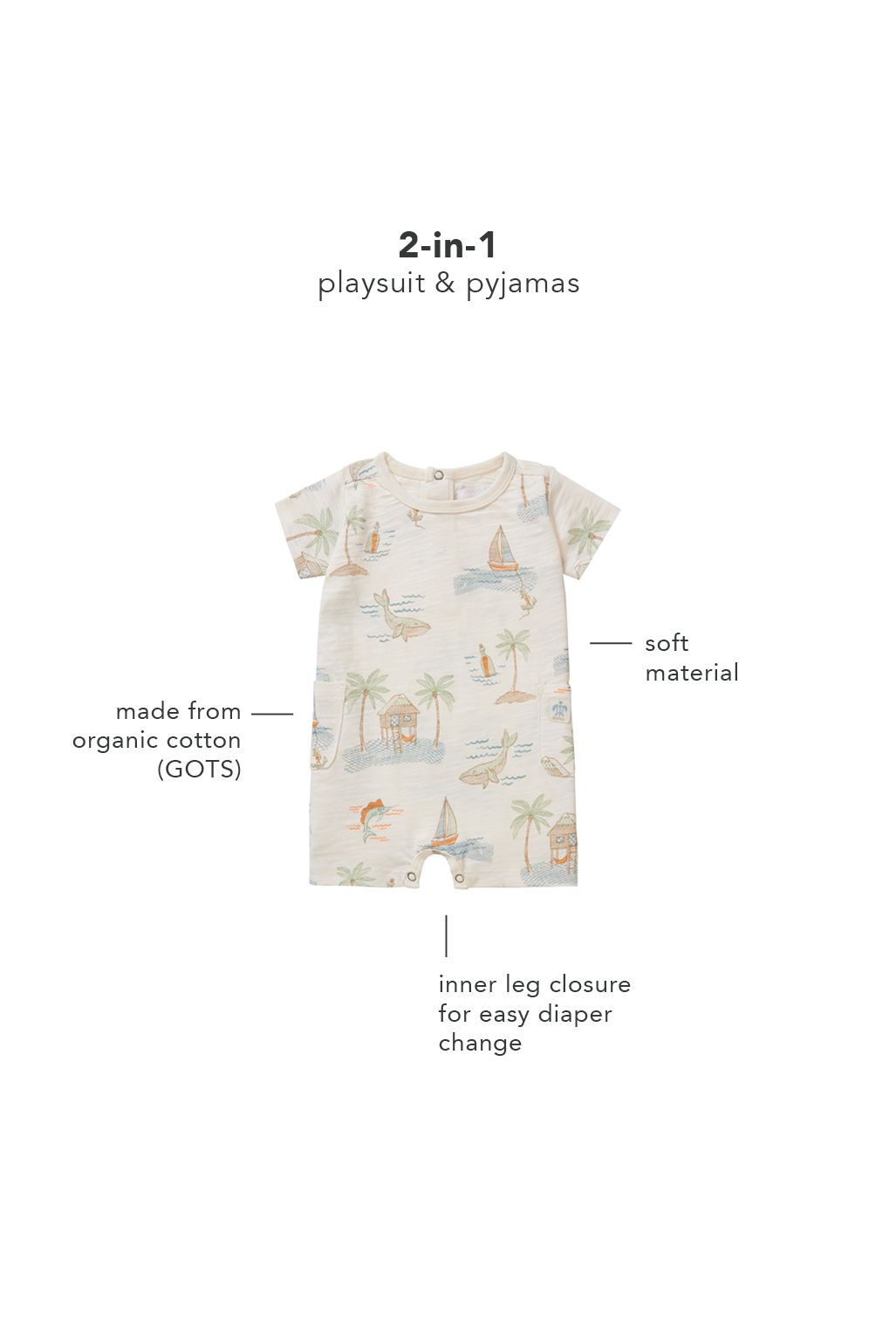 Noppies Baby Grenouillère Boxford - Whisper White