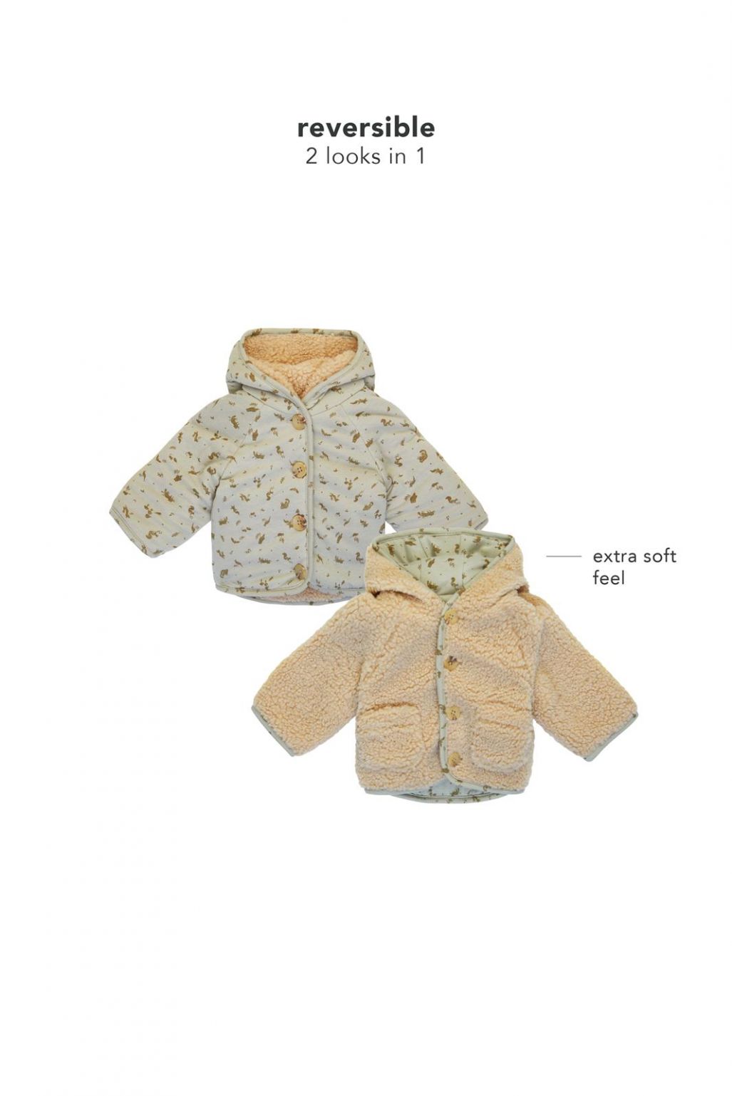 Noppies Baby Jacket Gelves - Reversible - Butter Cream