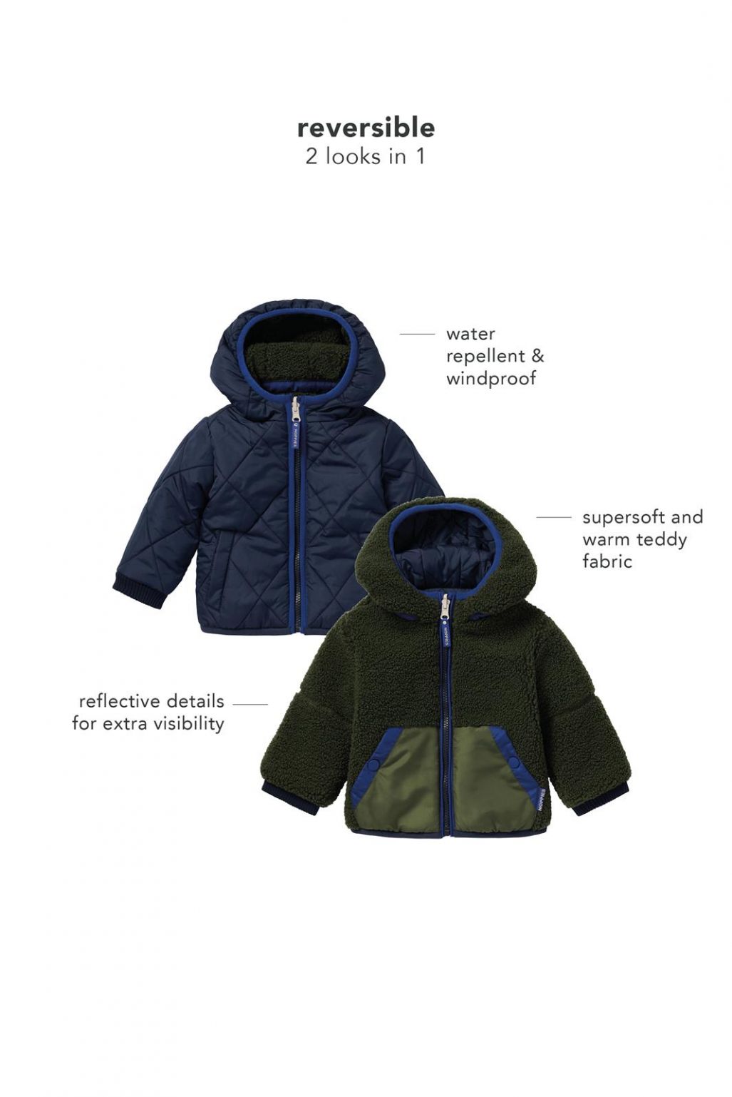 Noppies Baby Manteau d'hiver Gormaz - Reversible - Black Iris