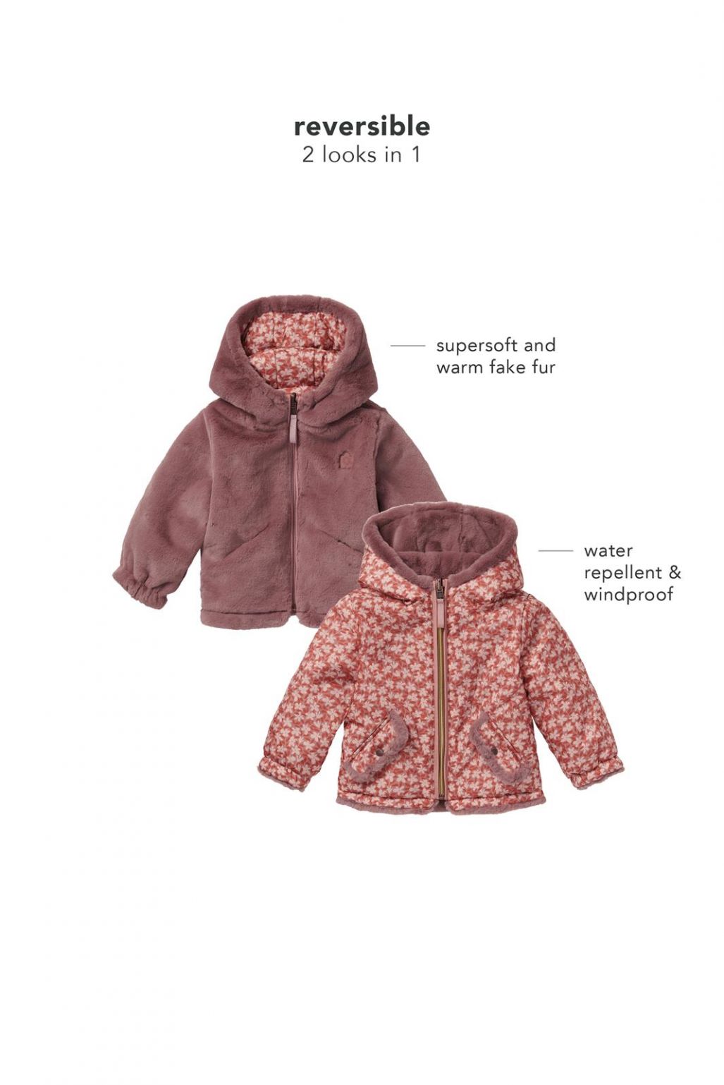 Noppies Baby Manteau d'hiver Feria - Reversible - Burlwood