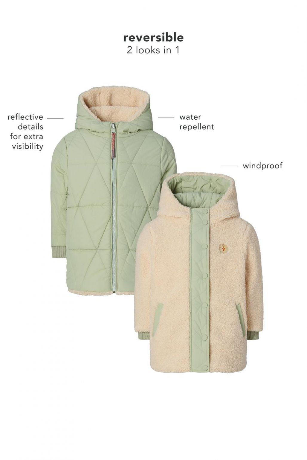 Noppies Kids Winterjas Jinbi - Reversible - Stone Bay