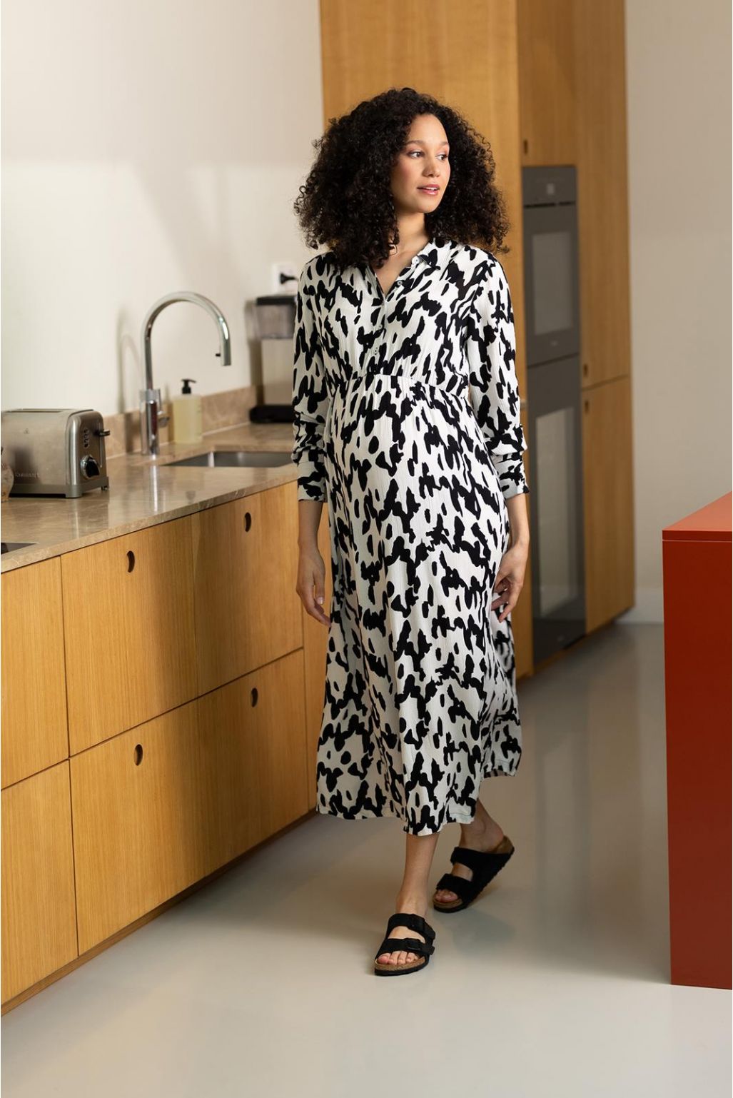 Noppies Maternity Still-Kleid Kiki - Wavy Black Print
