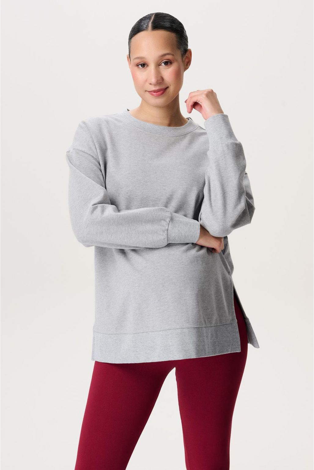 Noppies Maternity Trui met voedingsfunctie Alta - Backprint - Grey Melange