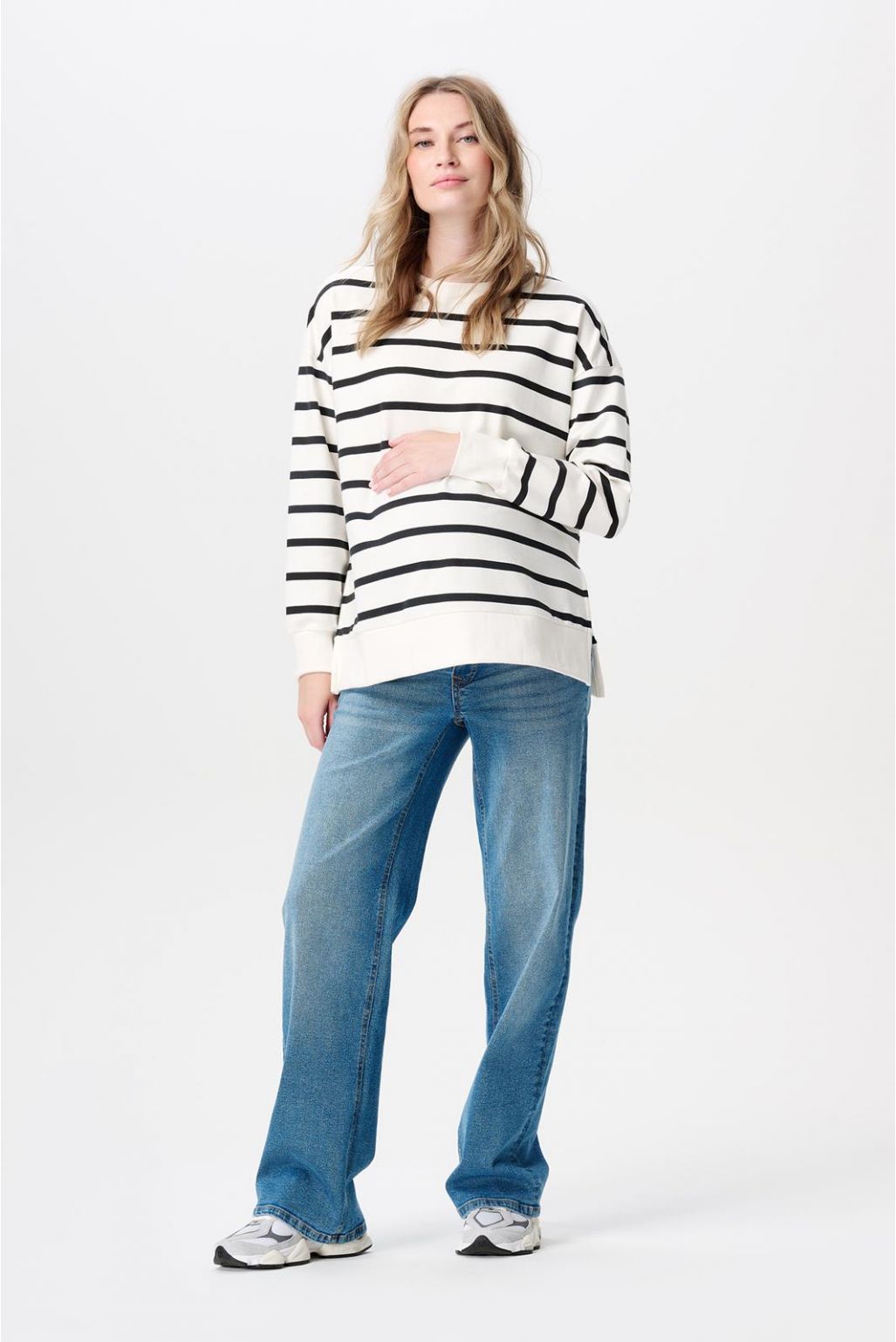 Noppies Maternity Trui met voedingsfunctie Pepe - Cream Stripe