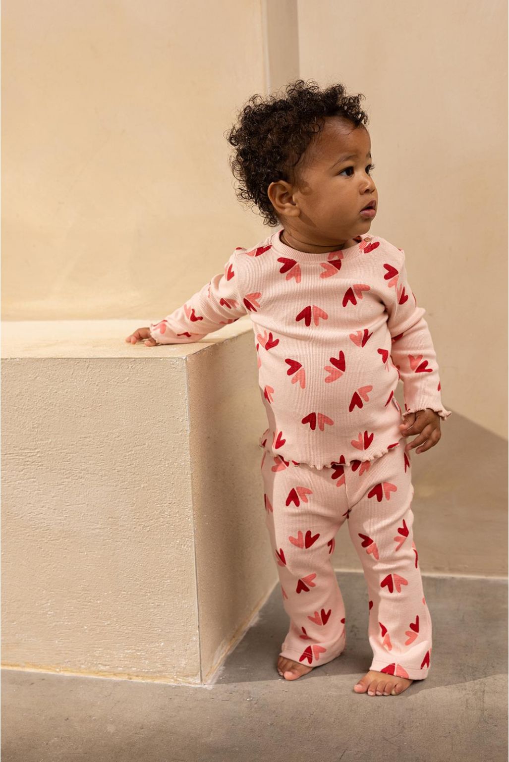 Noppies Baby Longsleeve Minco - Hearts pattern Pink