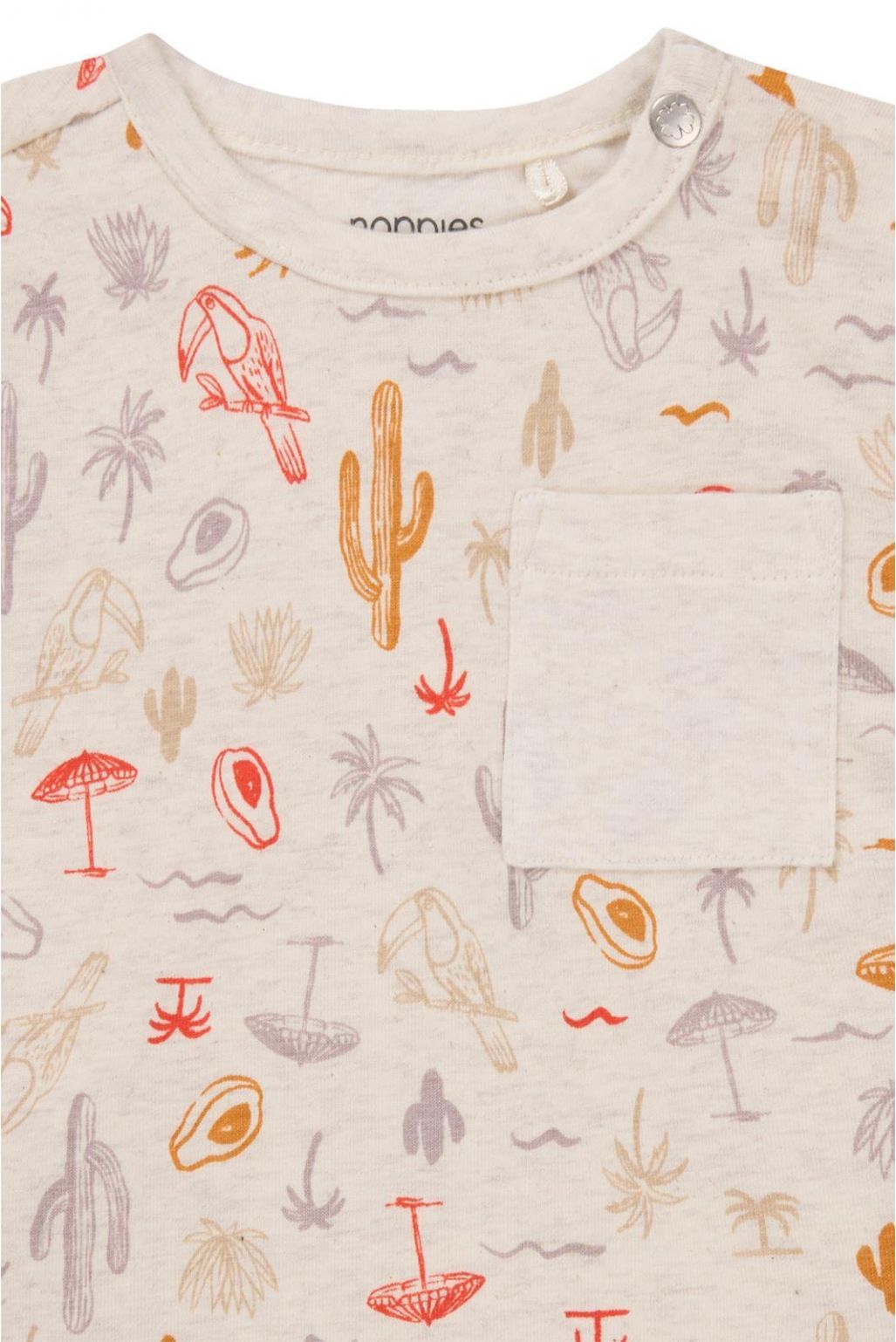 Noppies Baby T-shirt Olle - Tropical pattern Off white