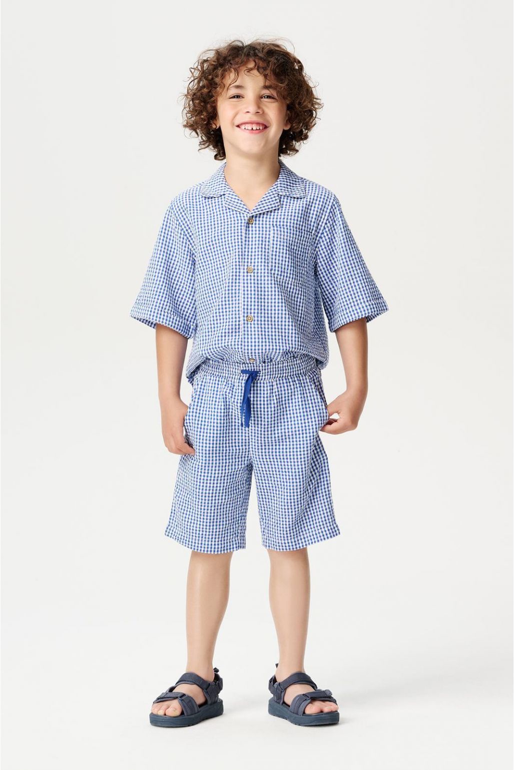 Noppies Kids T-shirt Osnabruck - Check pattern Medium blue