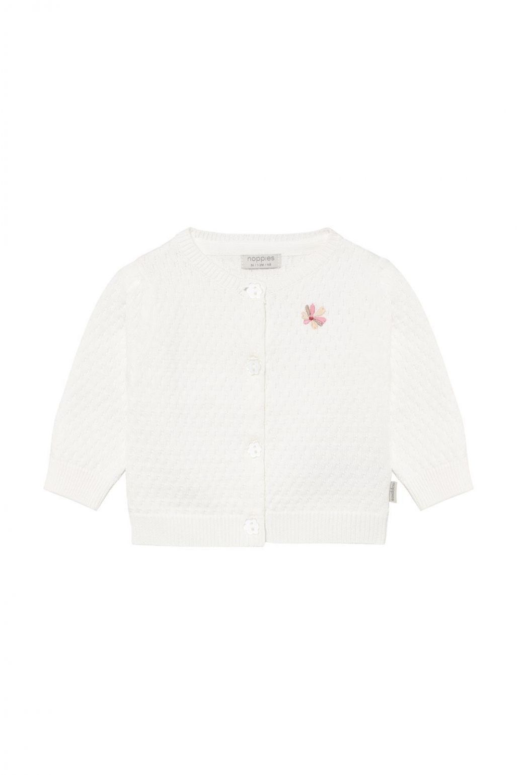 Noppies Baby Vest Cardigan LS - Egret Noppies Baby Vest Cardigan LS - Egret