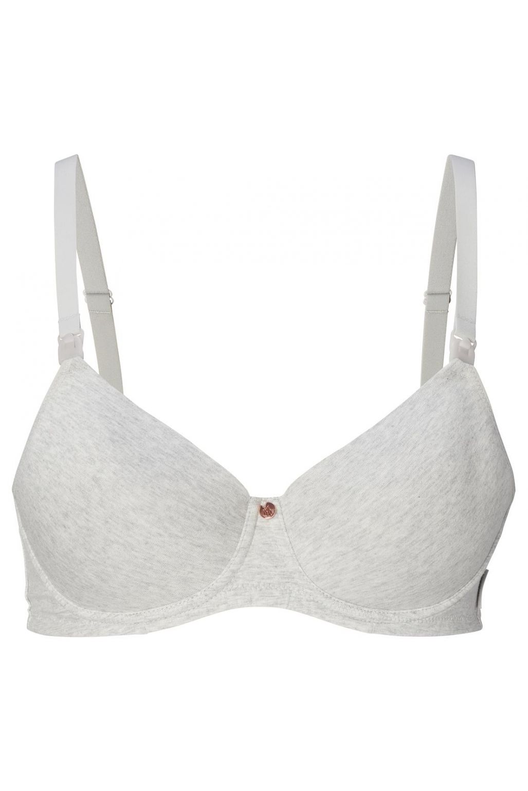 Noppies Gepolsterter Still-BH Cotton Melange - Light Grey Melange