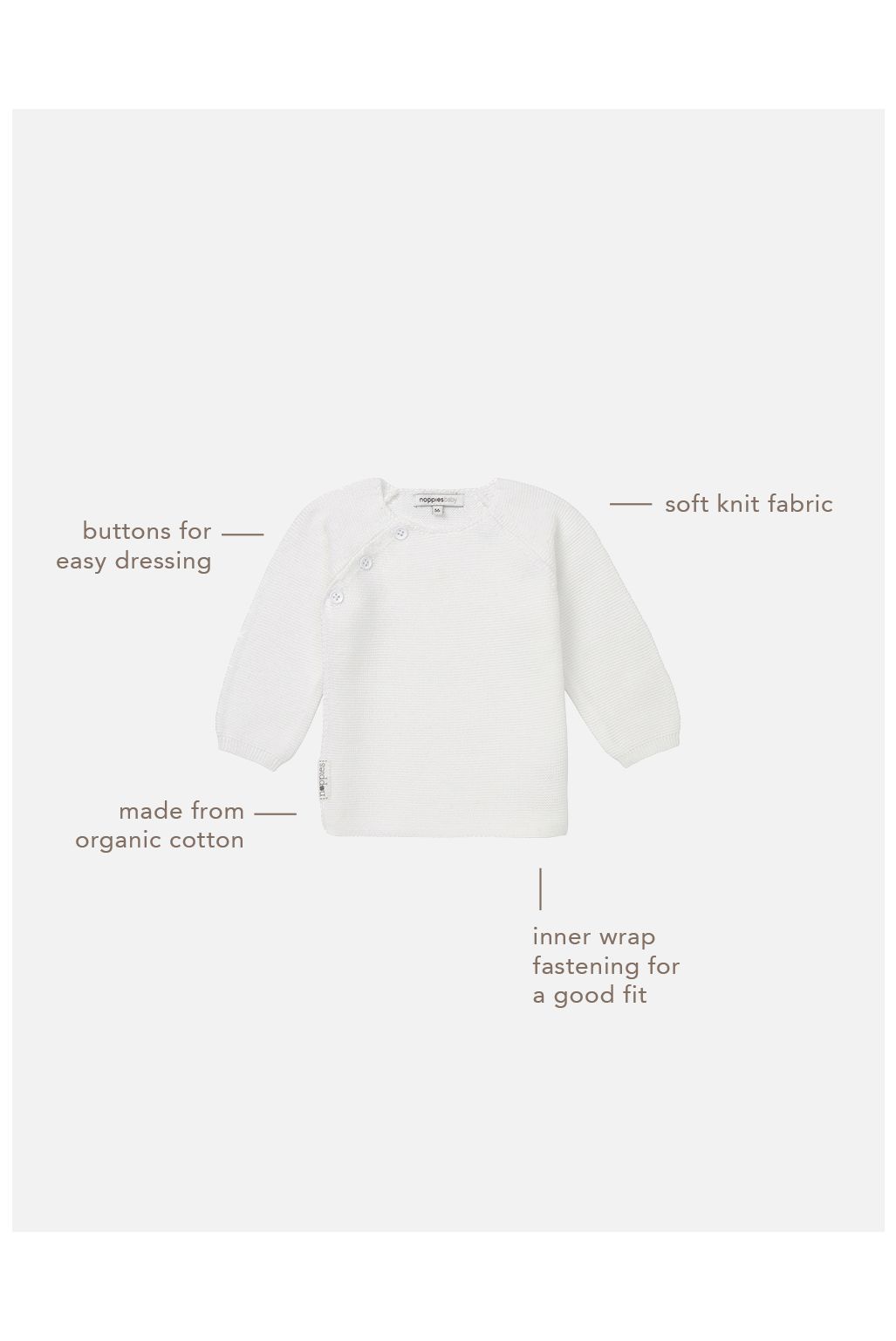 Noppies Baby Cardigan Pino - White