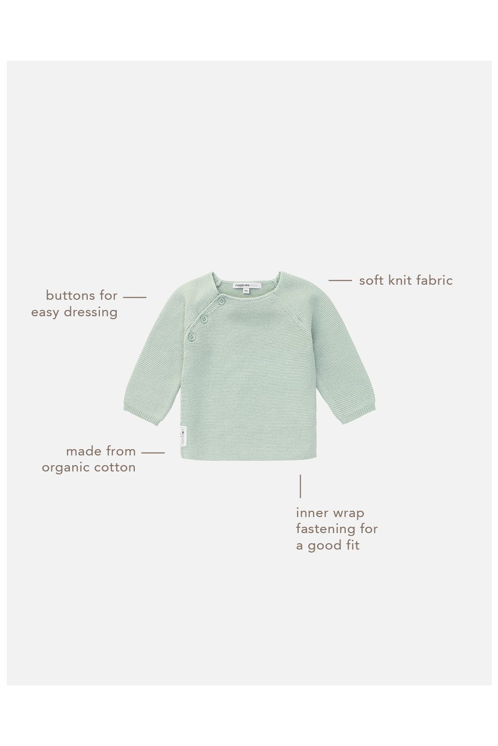 Noppies Baby Gilet Pino - Grey Mint