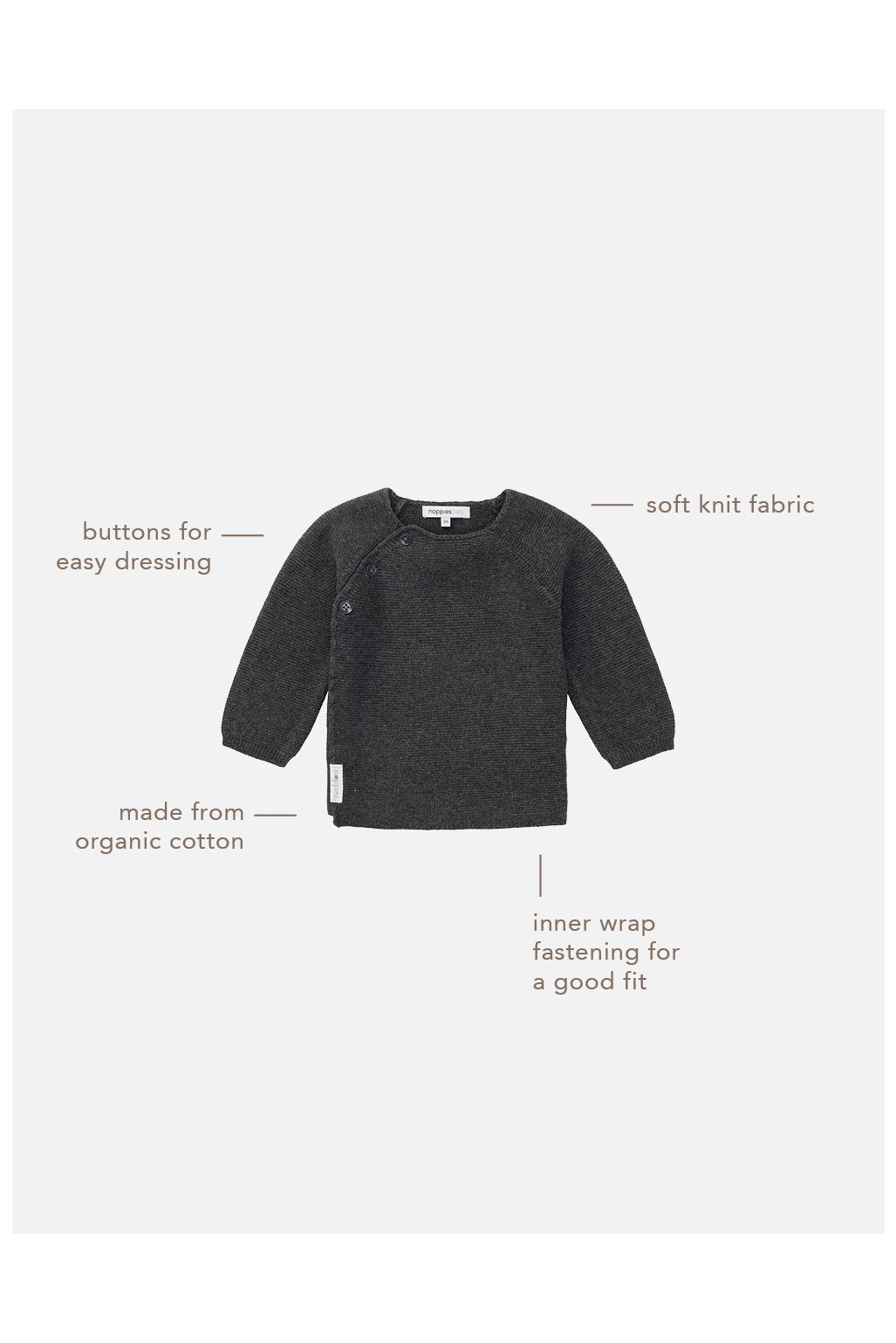 Noppies Baby Cardigan Pino - Dark grey melange