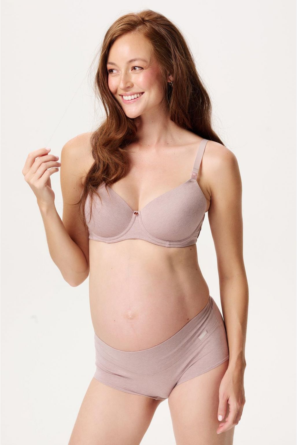 Noppies Maternity Short Cotton Melange - Bark Melange Noppies Maternity Short Cotton Melange - Bark Melange