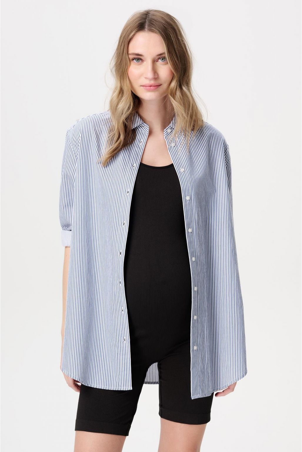 Noppies Maternity Bluse Arles - Gris blue Stripe