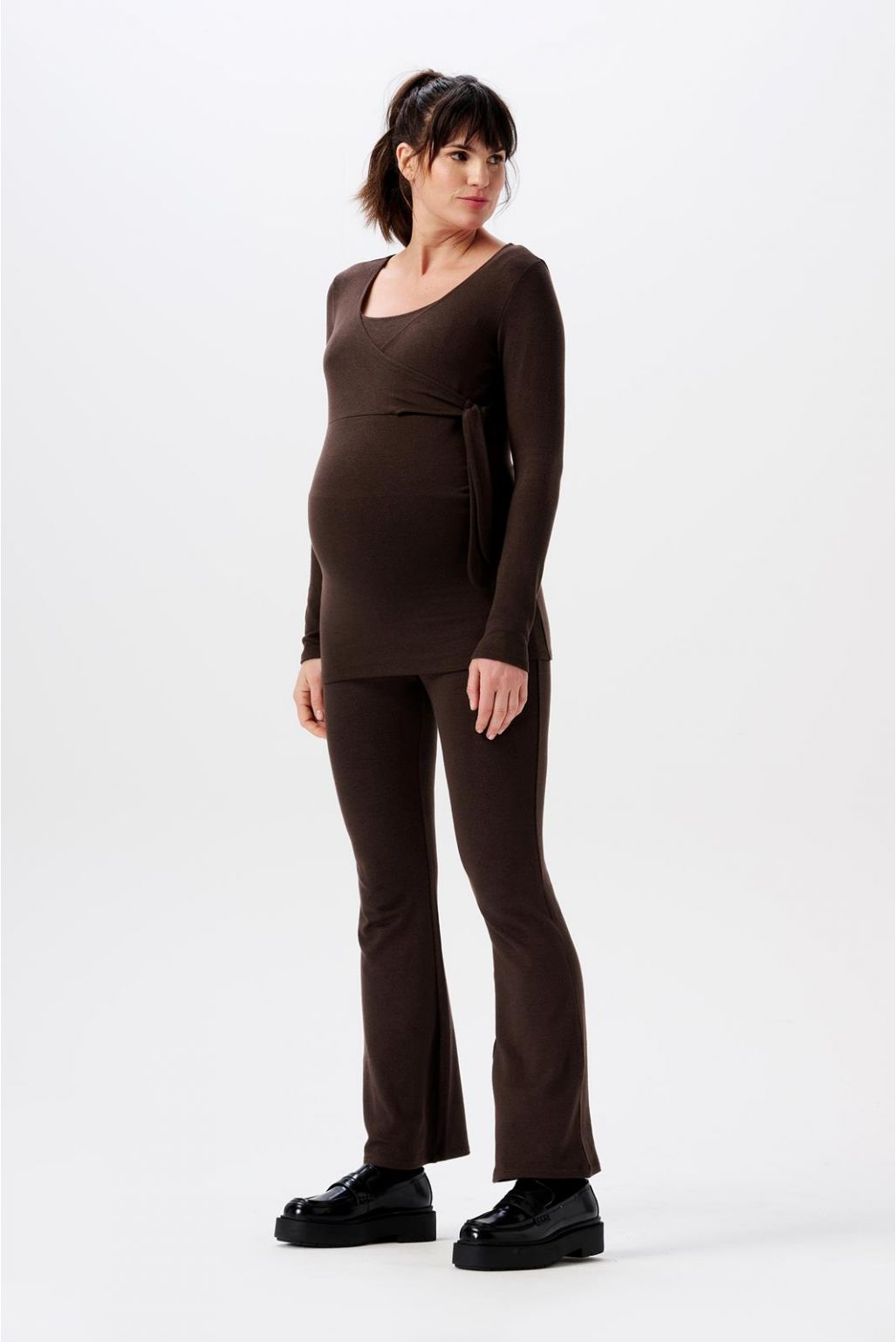 Noppies Maternity Pantalon casual flared Luci - Coffee Bean Noppies Maternity Pantalon casual flared Luci - Coffee Bean