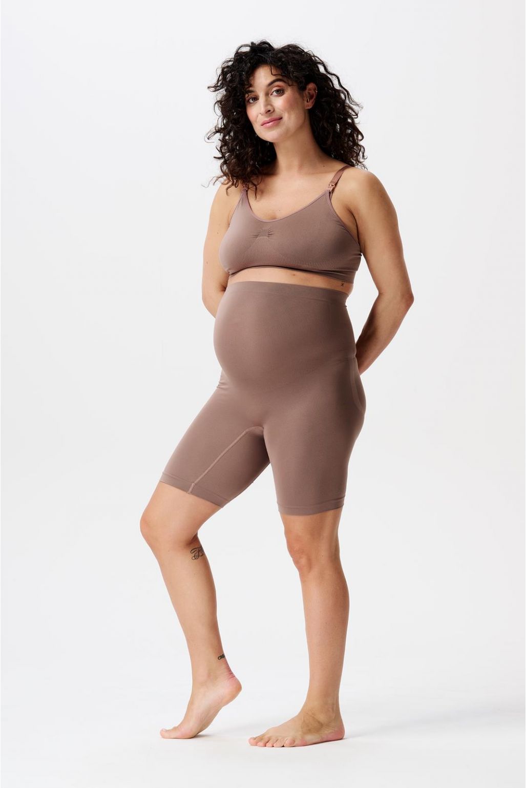 Noppies Maternity Naadloze short Niru Sensil Breeze - Deep Taupe