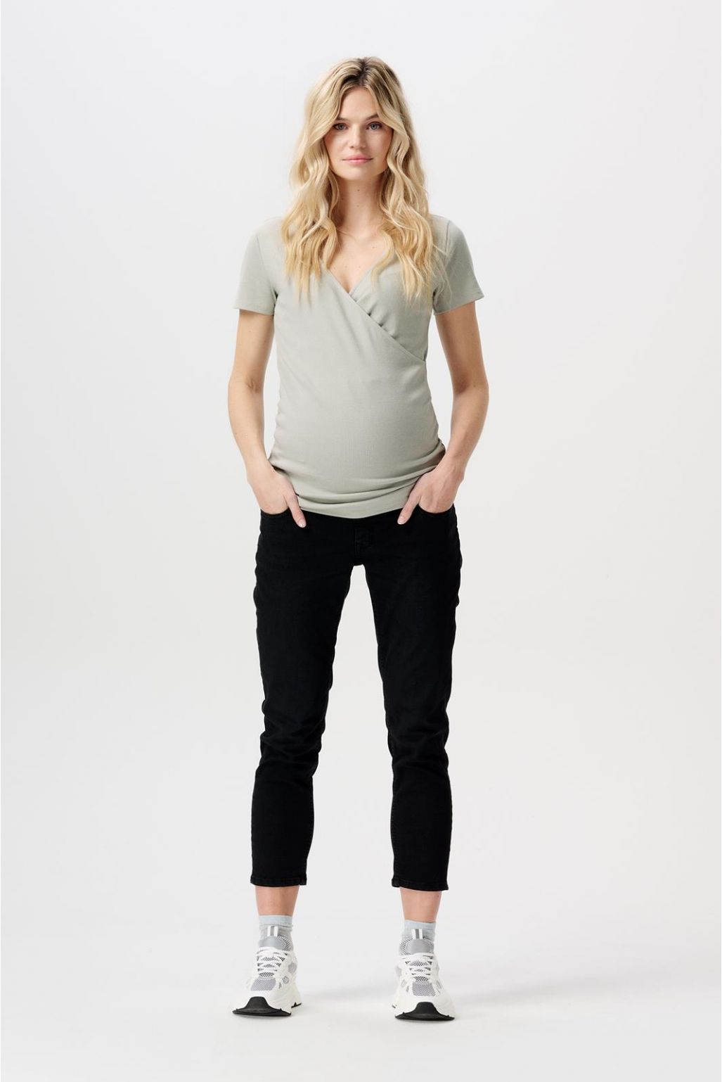 Noppies Maternity Slim Umstandsjeans Mila 7/8 - Black Dark Wash