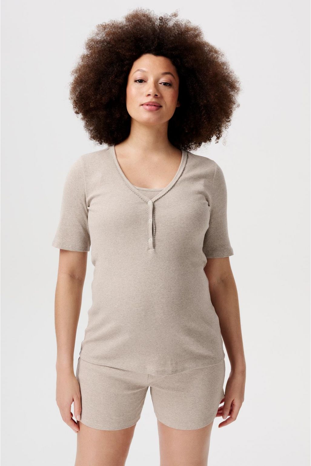 Noppies Maternity Pyjamashort Jada - Taupe Melange