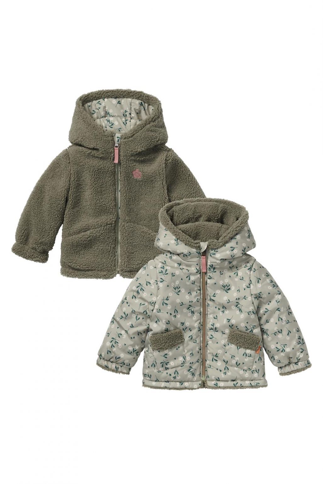 Noppies Baby Winterjas Fleury - Reversible - Moss Gray Noppies Baby Winterjas Fleury - Reversible - Moss Gray