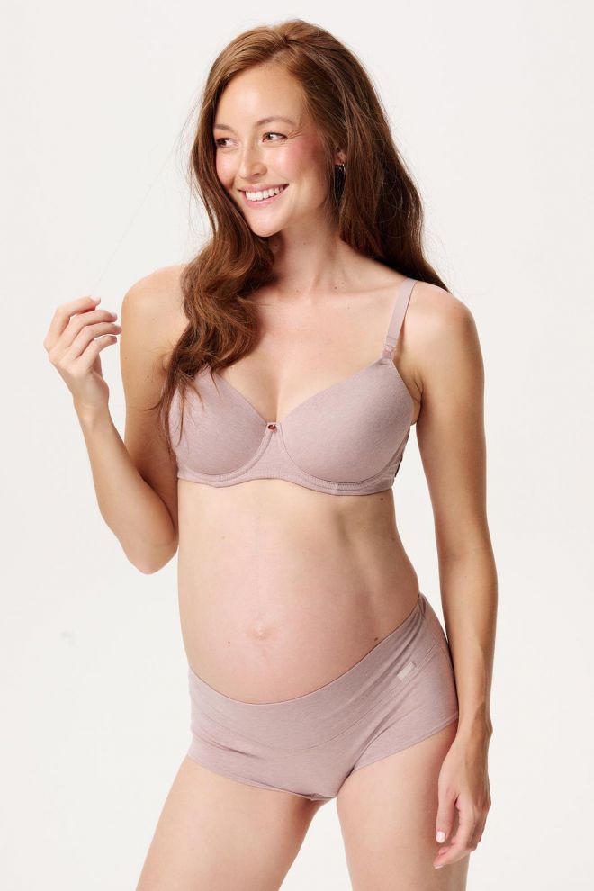 Noppies Maternity Short Cotton Melange - Bark Melange