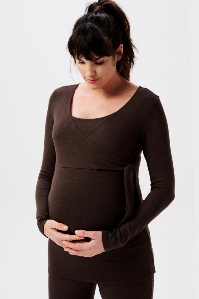 Noppies Maternity Voedingsshirt Elin - Coffee Bean
