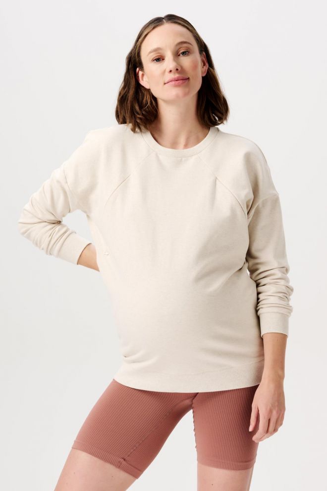 Noppies Maternity Trui met voedingsfunctie Lesy - Oatmeal