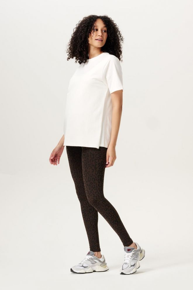 Noppies Maternity Umstandsleggings Cara Leopard - Coffee Bean